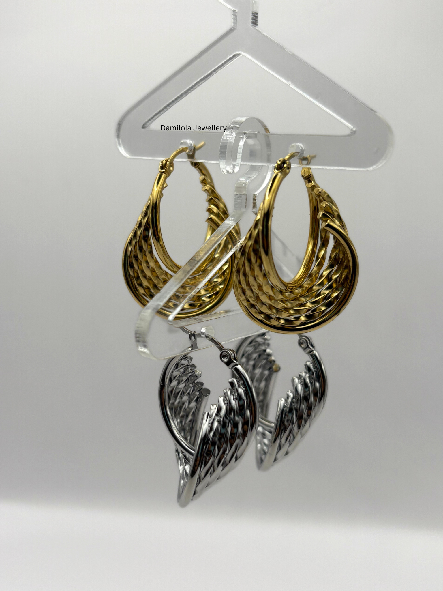 Luxe Gold ‘Idia’ Textured Swirl Hoops