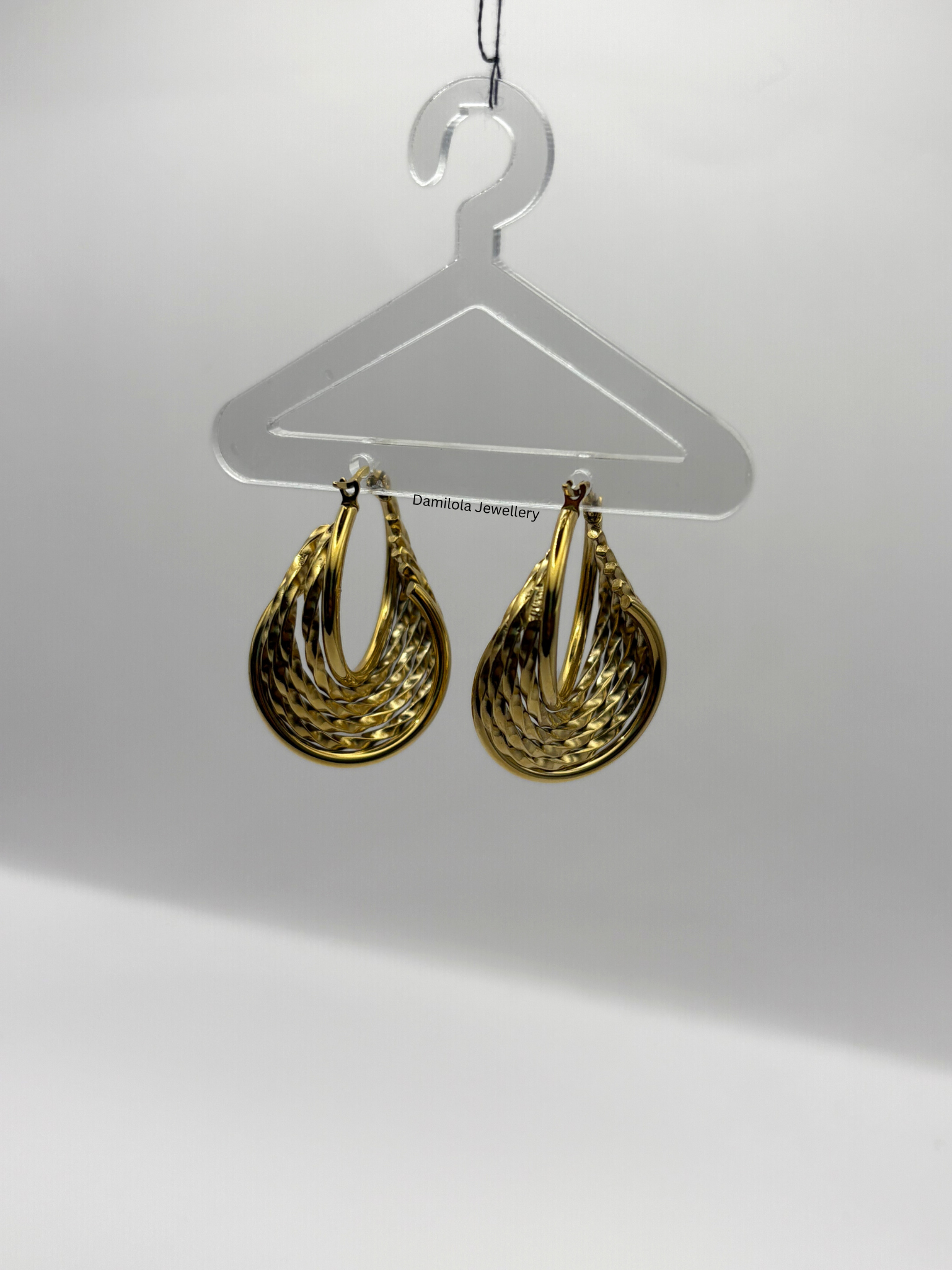 Luxe Gold ‘Idia’ Textured Swirl Hoops