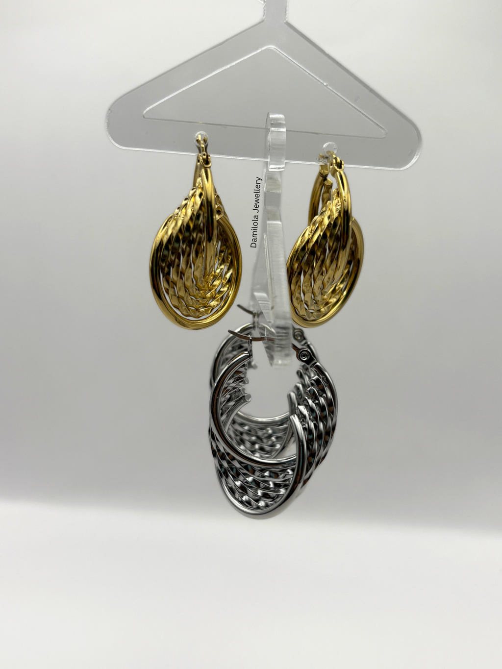 Luxe Gold ‘Idia’ Textured Swirl Hoops